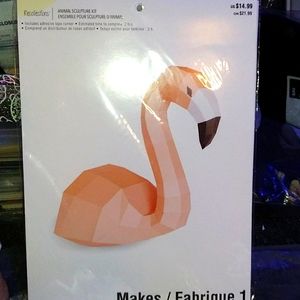 PINK FLAMINGO ANIMAL SCULPTURE KIT PAPER CRAFT 3D